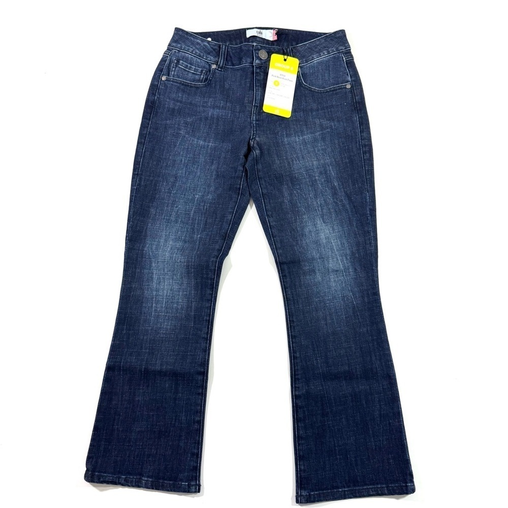 New Cabi 6703 Kick Back Slim Kick Flare Jeans Deep Sea Wash Spring 2025